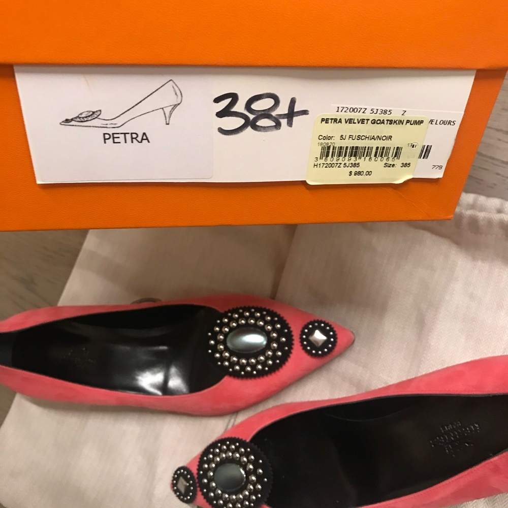 Hermès Petra jeweled velvet kitten heels-New w/box - Picture 5 of 7